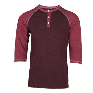 Men's Three Quarter Sleeve Raglan Baseball Henley